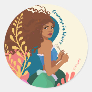 Sticker Rond Courage Ariel en vagues