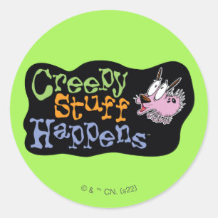 Sticker Rond Courage du chien lâché Déplaisant des événements