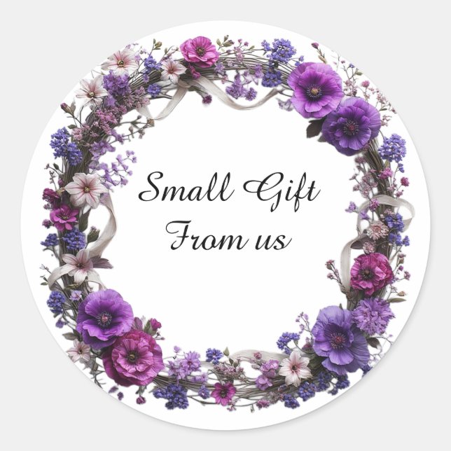 Sticker Rond Courbe florale vibrante (Devant)