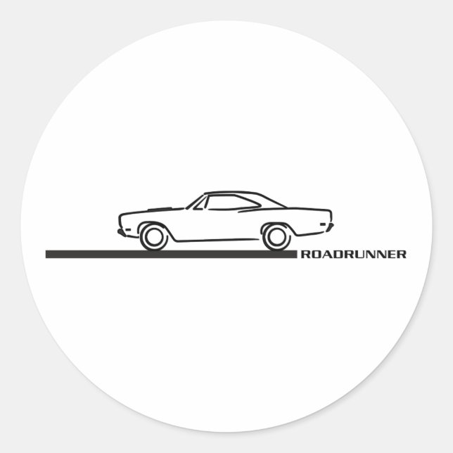 Sticker Rond Coureur de route Plymouth 1968 (Devant)