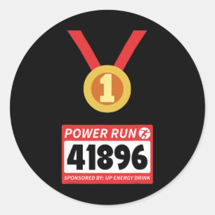 Sticker Rond Coureur demi-marathon Halloween Costume 1