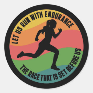 Sticker Rond Courez avec Endurance La Course - Christian