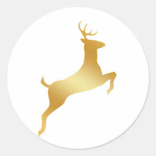 Sticker Rond Courir Reindeer or silhouette