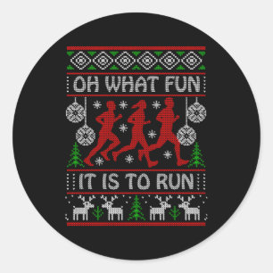 Sticker Rond Courir Vilain Oh Nous Amusant C'Est De Courir Vila