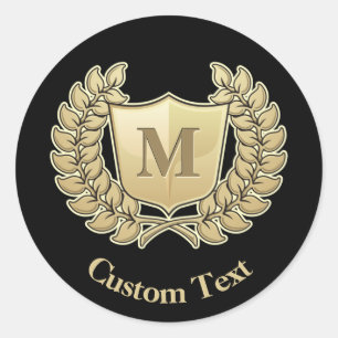 Sticker Rond Couronne avec bouclier