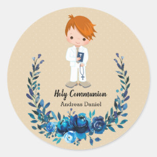 Sticker Rond Couronne bleue de la Sainte Communion