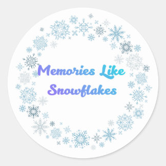 Sticker Rond Couronne d'autocollant Flocon de neige d'hiver