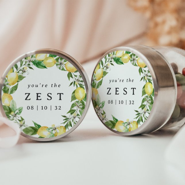 Sticker Rond Couronne de citron Vous êtes la Faveur de Mariage  (Créateur téléchargé)