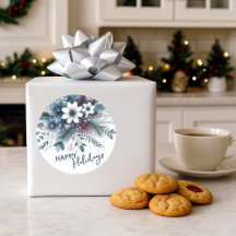 Couronne de fêtes florale bleu sarcelle foncé roug