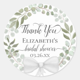 Sticker Rond Couronne de feuillage d'eucalyptus pour remercieme