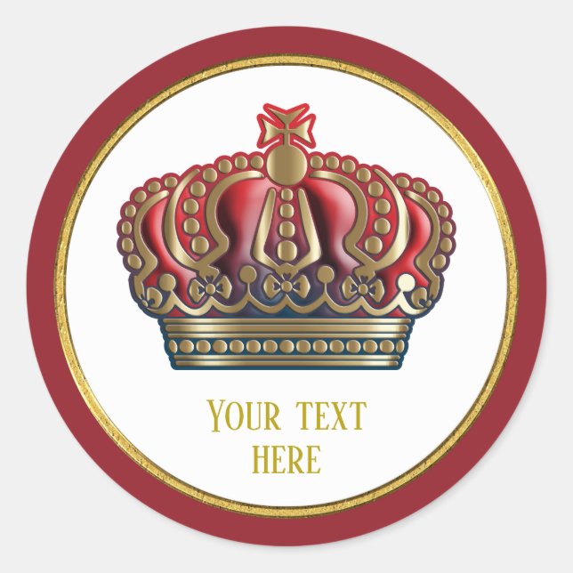 Sticker Rond Couronne de la Croix Royale - Bleu Or (Devant)