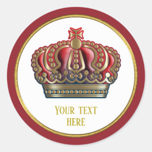 Sticker Rond Couronne de la Croix Royale - Bleu Or