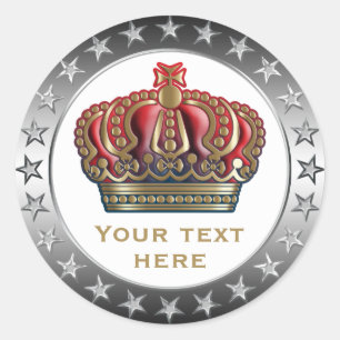 Sticker Rond Couronne de la Croix Royale - Bleu Or