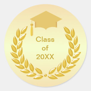 Sticker Rond Couronne de laurier en or promotion 20XX