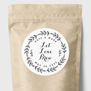Sticker Rond Couronne de laurier Faveur de mariage Laissez l'am