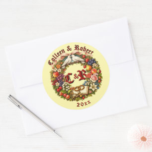 Sticker Rond Couronne de mariage Fruit & Floral