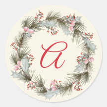 Couronne de Noël au monogramme élégant Photo de fa