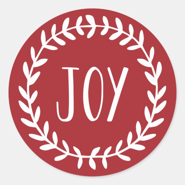 Sticker Rond Couronne de Noël Joyeuse Fêtes (Devant)