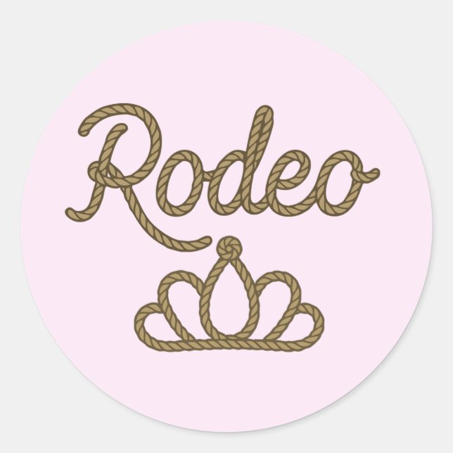 Sticker Rond Couronne de Reine de Rodéo Country Western Rose  (Devant)