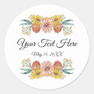 Sticker Rond Couronne de texte personnalisée - Dessin d'art de
