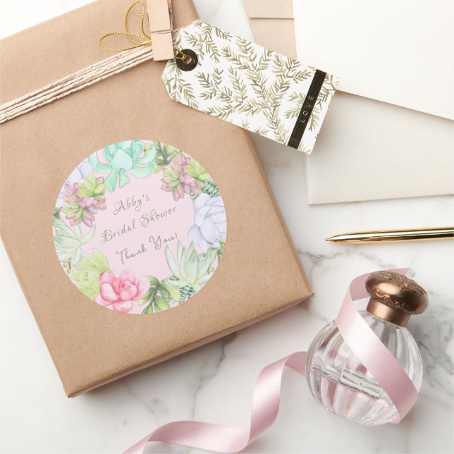 Sticker Rond Couronne de verdure succulente pour la douche de l (Cadeaux)