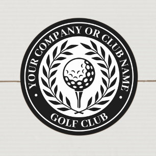 Sticker Rond Couronne de victoire de golf classique Nom personn