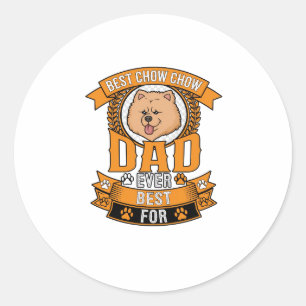 Sticker Rond Couronne d'éternité de papa Chow Dog Empreintes de