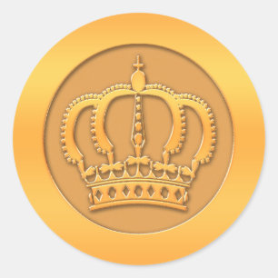 Sticker Rond Couronne d'or