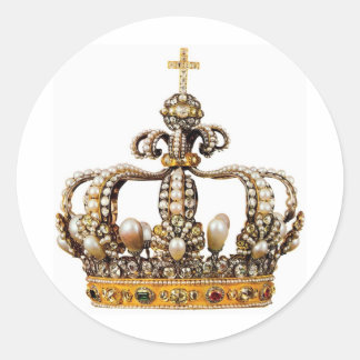 Sticker Rond Couronne d'or I