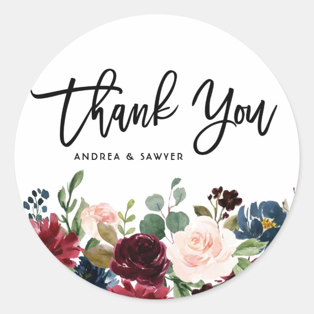 Sticker Rond Couronne florale automnale aquarelle Boho (Devant)