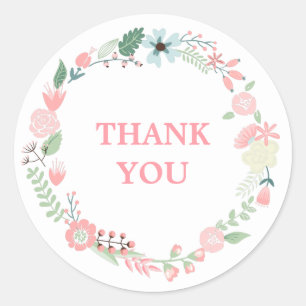 Sticker Rond Couronne florale monogramme