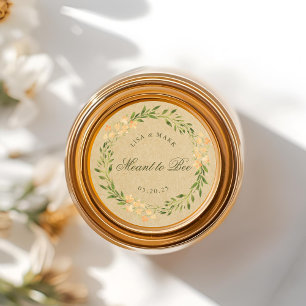 Sticker Rond Couronne florale signifiant mariage d'abeilles Fav