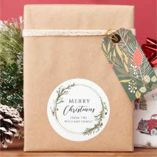 Sticker Rond Couronne minimaliste Joyeux Noël