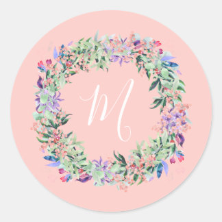 Sticker Rond Couronne Pastel - Rose clair
