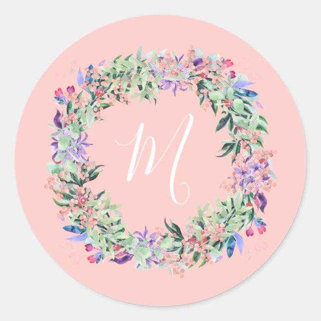 Sticker Rond Couronne Pastel - Rose clair (Devant)