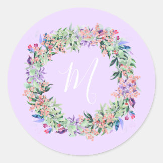Sticker Rond Couronne Pastel - Violet clair
