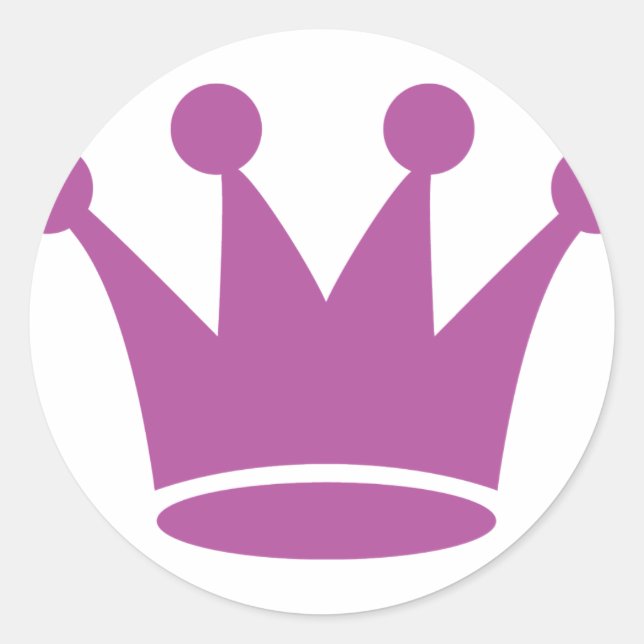 Sticker Rond couronne princesse rose (Devant)