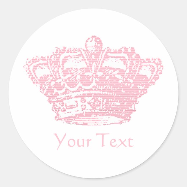 Sticker Rond Couronne rose (Devant)