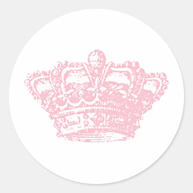 Sticker Rond Couronne rose (Devant)
