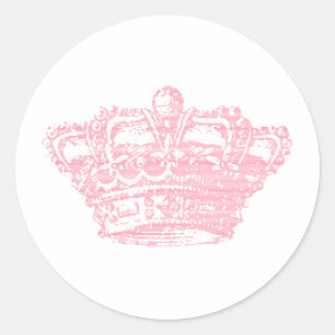 Sticker Rond Couronne rose