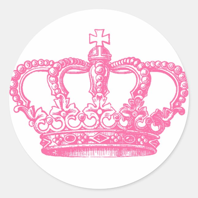 Sticker Rond Couronne rose (Devant)