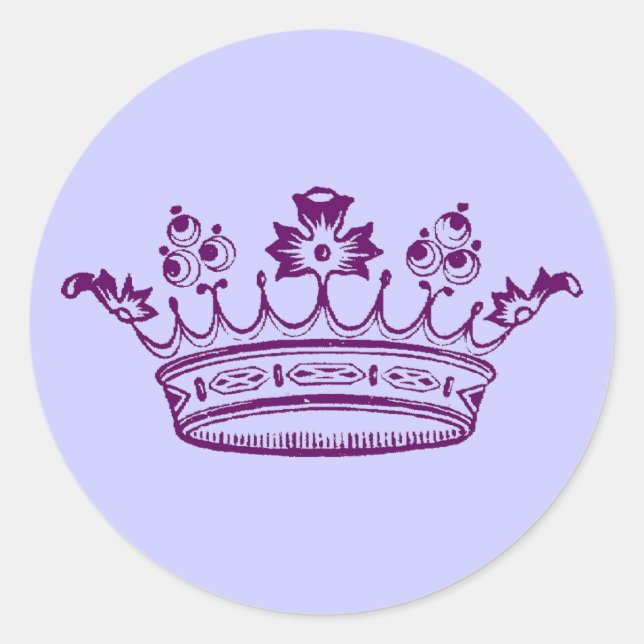 Sticker Rond Couronne royale pourpre (Devant)