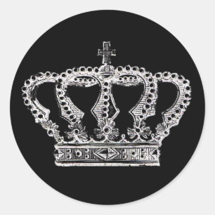 Sticker Rond Couronne royale [sombre]