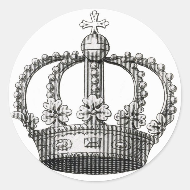 Sticker Rond Couronne vintage (Devant)