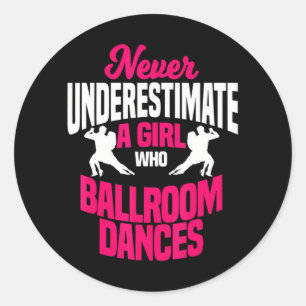Sticker Rond Cours de danse de salle de bal Instructeur Danse P