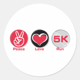 Sticker Rond Course 5K d'amour de paix