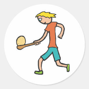 Sticker Rond Course Aux Oeufs Et Cuillères