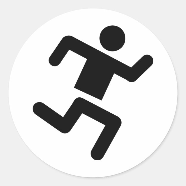 Sticker Rond course d'athlétisme noir (Devant)