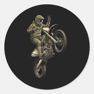 Sticker Rond Course de moto cross moto sale camouflage pilote g