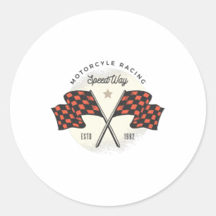Sticker Rond Course de motocyclettes Vintages